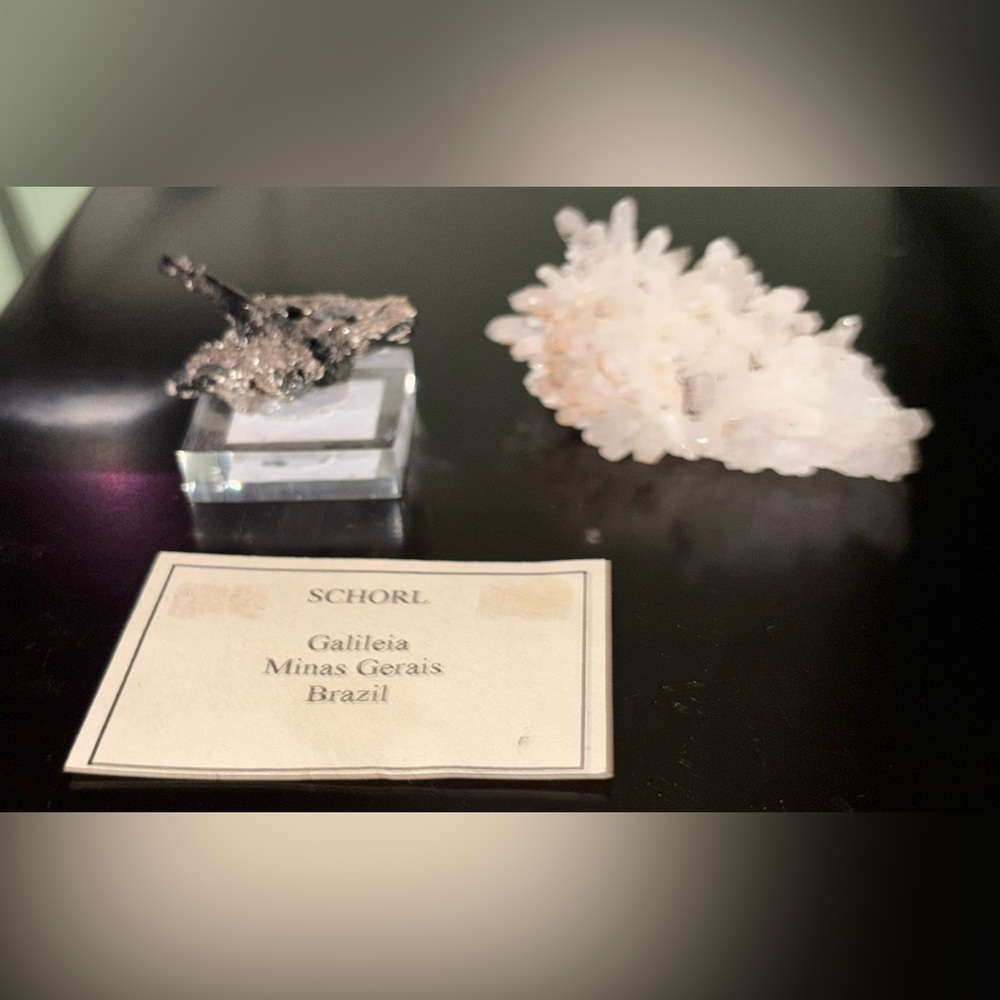 Flower quartz with pyrite and schorl tourmaline crystals